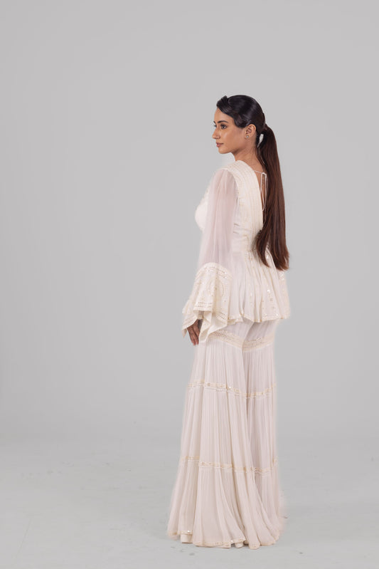 Mehr Peplum Sharara Set