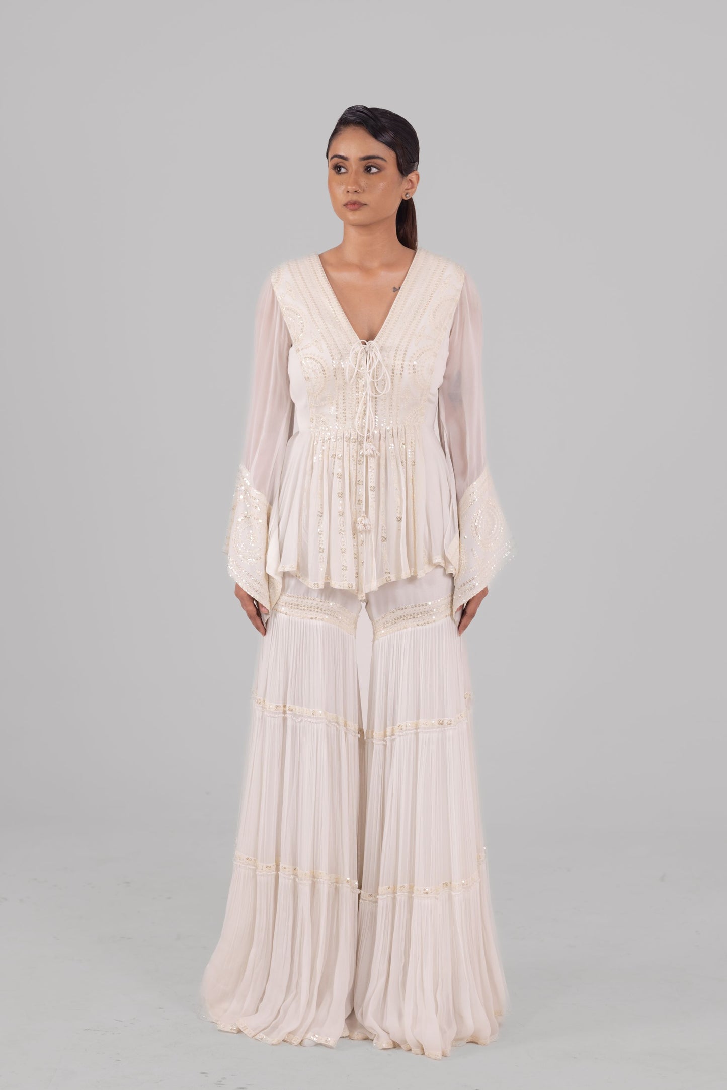 Mehr Peplum Sharara Set