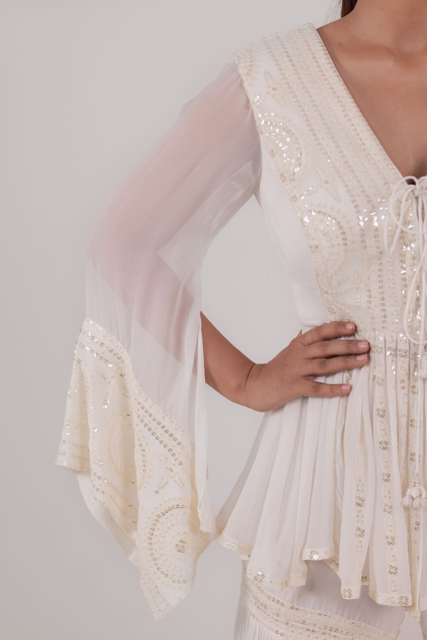 Mehr Peplum Sharara Set