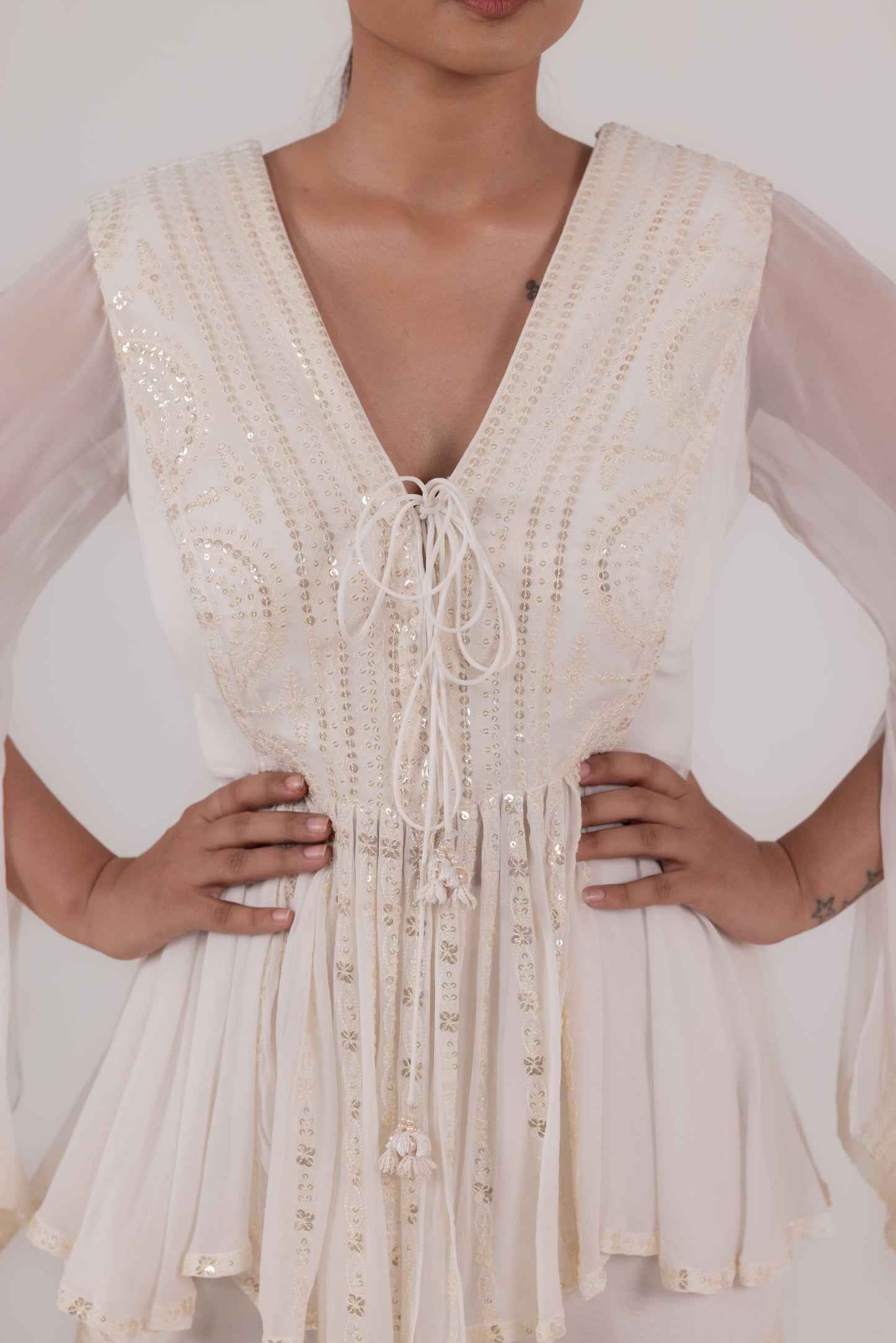 Mehr Peplum Sharara Set
