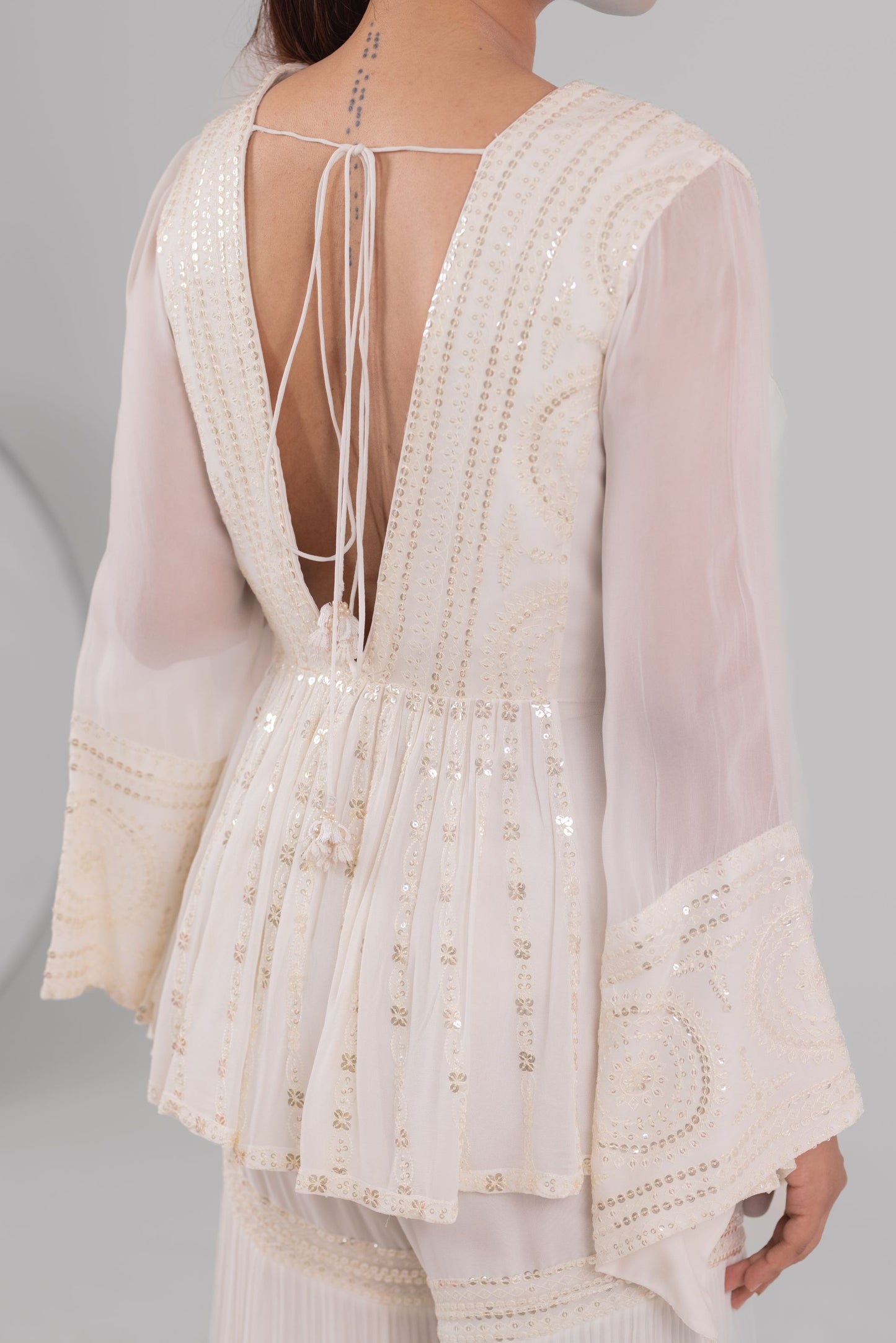 Mehr Peplum Sharara Set