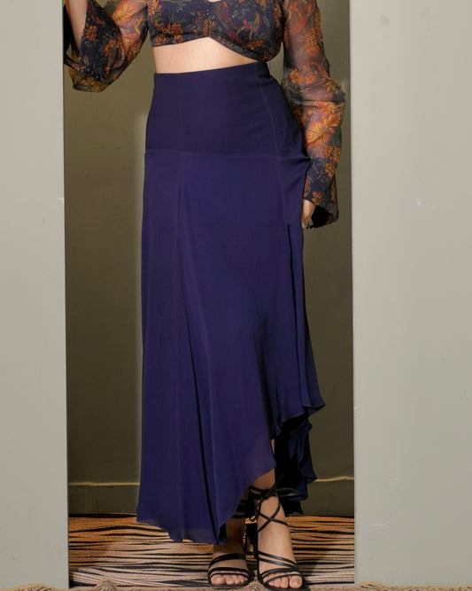 Signature Indigo Asymmetric Skirt