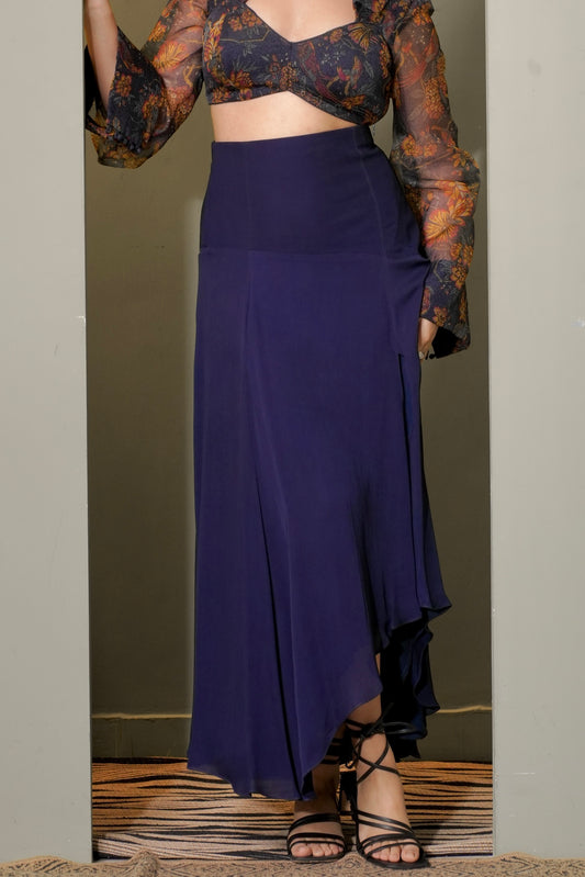 Signature Indigo Asymmetric Skirt