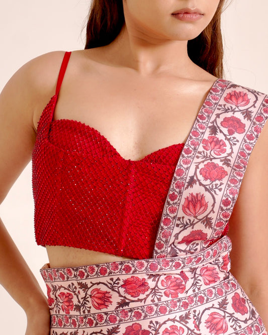 Cove Rhinestoned Corset Blouse