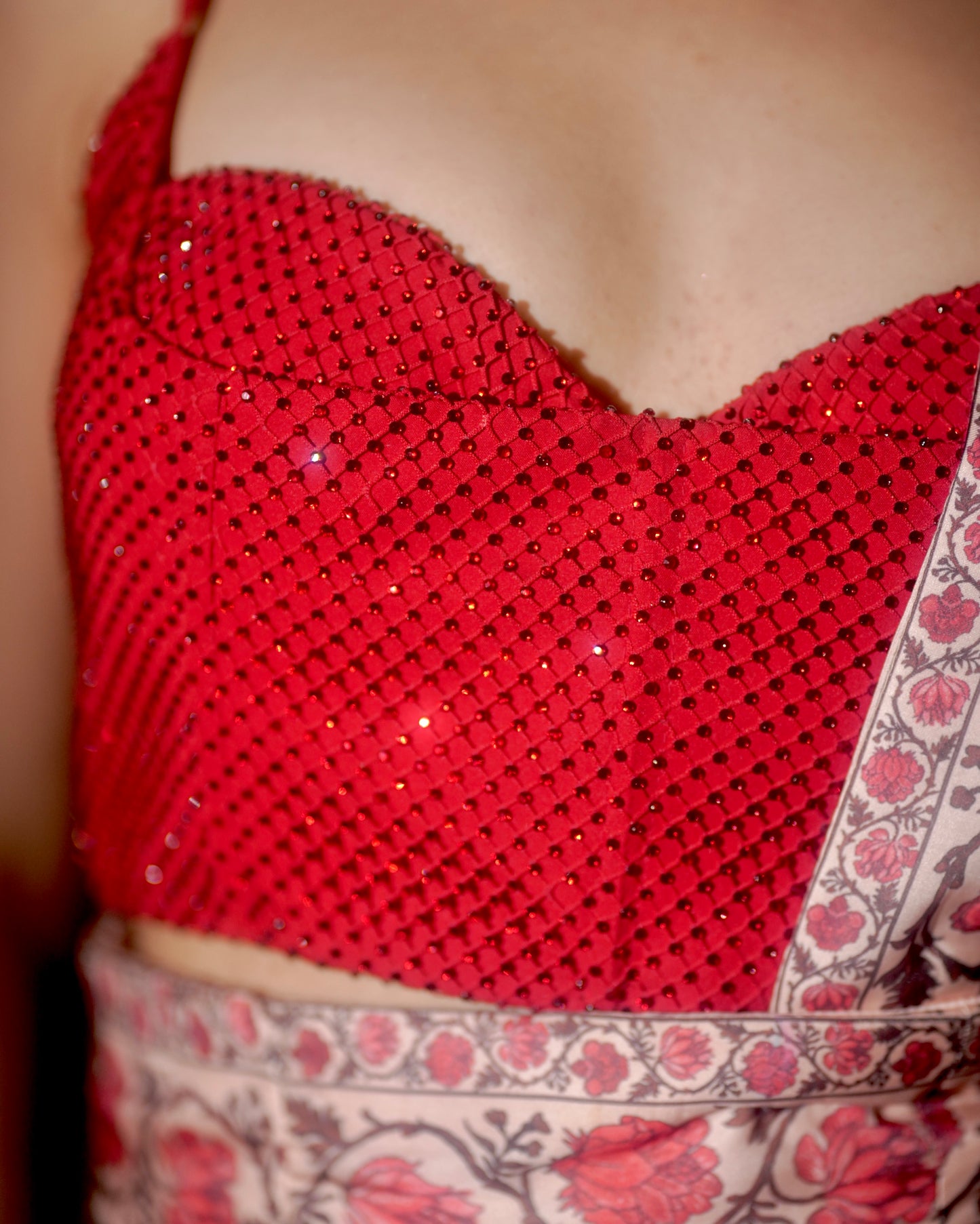 Cove Rhinestoned Corset Blouse