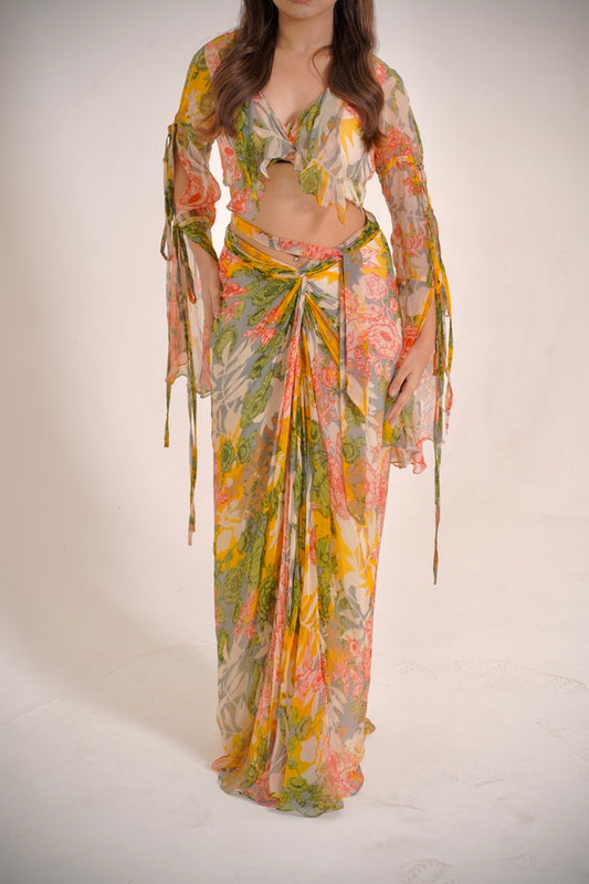 Lush Knotted Drape Skirt