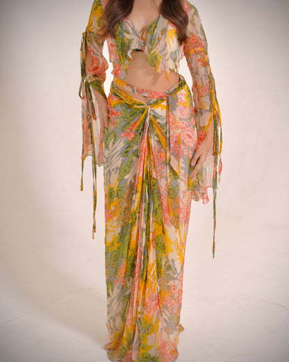 Lush Knotted Drape Skirt