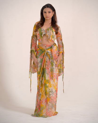 Lush Knotted Drape Skirt