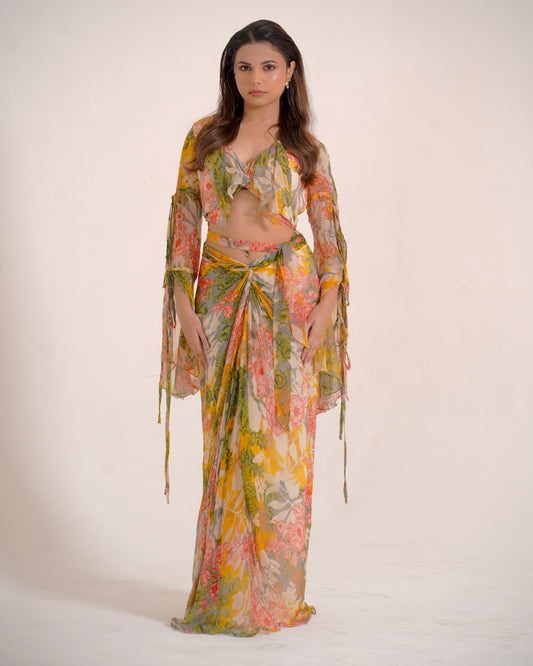 Lush Knotted Drape Skirt